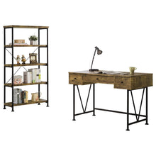 Analiese - 2 Piece Computer Desk Bookcase Set - Rustic Nutmeg