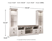 Willowton - Entertainment Center With Fireplace Option