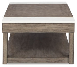 Loyaska - Lift Top Cocktail Table - Grayish Brown / White