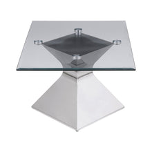 Jenny - Glass Top Stainless Steel Table