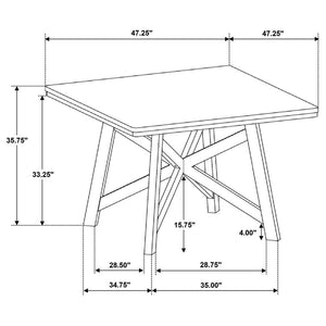 Canfield - Square Counter Height Dining Table - Brown