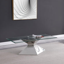 Jenny - Glass Top Stainless Steel Table
