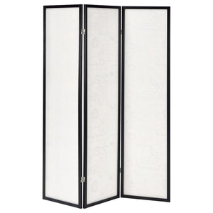 Felice - 3 - Panel Room Divider Folding Screen - French Script