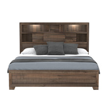 Peyton - Queen Bookcase Bed - Penny Brown