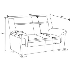 Arabella - Upholstered Padded Arm Sofa Set
