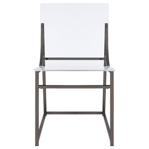 Jillian - 5 Piece Round Mirror Top Dining Set - Black Nickel