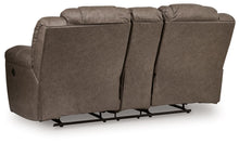 Lowilla - Double Reclining Loveseat With Console - Driftwood
