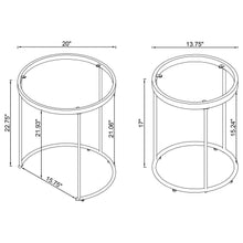 Maylin - 2 Piece Round Glass Top Nesting Table Set - Gold