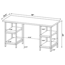 Kemper - 4-Shelf Writing Desk - Weathered Brown