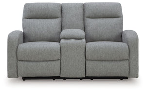 Gauntlet - Sterling - Double Recline Loveseat With Console