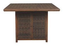 Paradise - Medium Brown - Square Bar Table w/Fire Pit