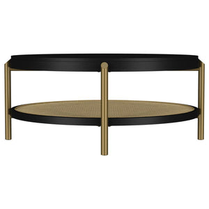 Arini - Round Coffee Table With Storage Shelf