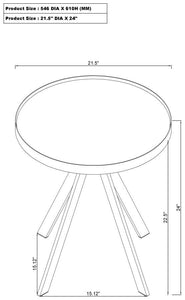 Briggs - Round Marble Printed Glass Top End Side Table