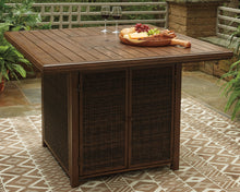 Paradise Trail - Square Bar Table w/Fire Pit - Medium Brown