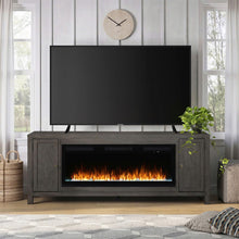 Fireplace TV Consoles - 406 78" Console With Fire FTS - Brown