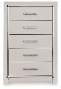 Zyniden - Silver - Five Drawer Chest