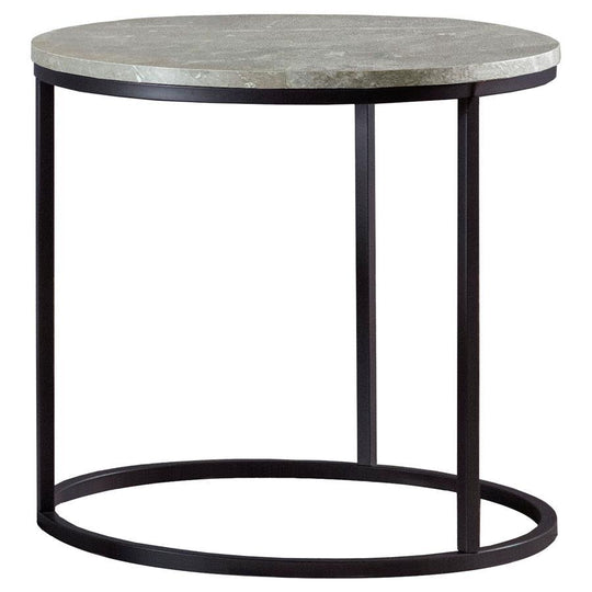 Lainey - Round Faux Marble Side End Table