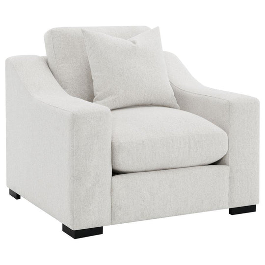 Ashlyn - Fabric Upholstered Track Arm Accent Chair - Sand