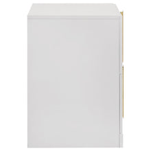 Ines - 2-Drawer Nightstand Bedside Table - White High Gloss