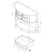 Diane - 2-Drawer Demilune Entryway Console Table - Cappuccino