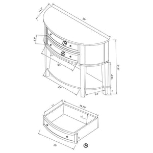 Diane - 2-Drawer Demilune Entryway Console Table - Cappuccino