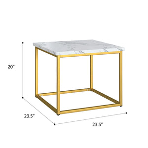 Driscoll - End Table - White / Gold