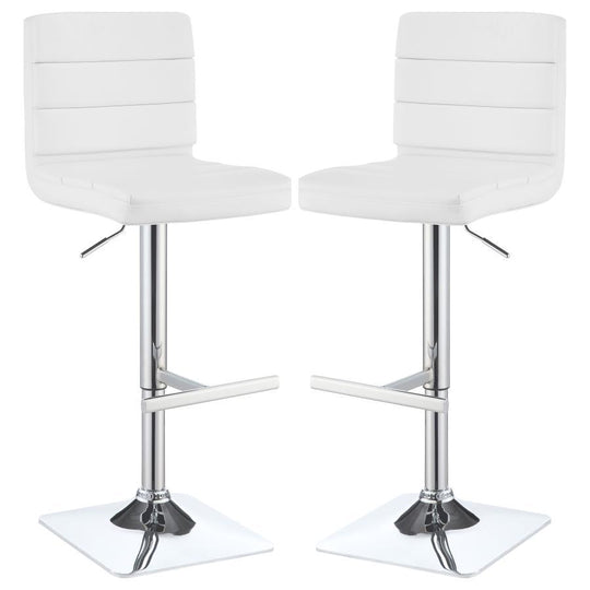 Bianca - Square Upholstered Adjustable Bar Stools (Set of 2)
