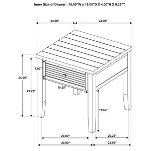 Concord - 1-Drawer Square End Table - Distressed Java