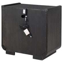 Leandro - 2-Drawer LED Nightstand With USB - Burnished Black