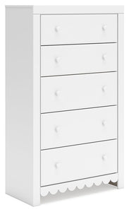 Mollviney - White - Five Drawer Chest