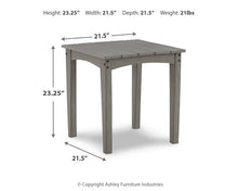 Visola - Square End Table - Gray
