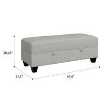 Dawson - Storage Ottoman - Pebble Gray