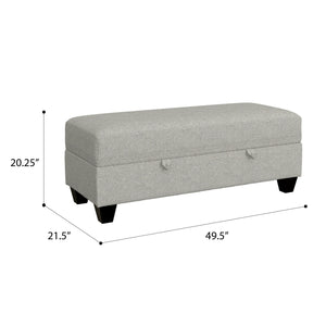 Dawson - Storage Ottoman - Pebble Gray