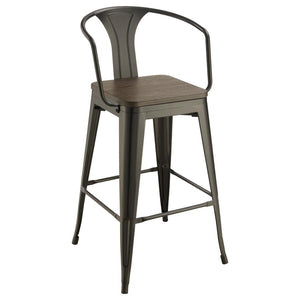 Cavalier - 3 Piece Square Bar Table Set - Dark Elm and Black