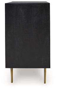 Tayner - Black / Gold Finish - Accent Cabinet