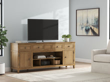 Sharlance - XL TV Stand With Fireplace Option - Light Brown