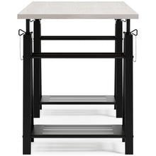 Bayflynn - White / Black - Adjustable Height Desk