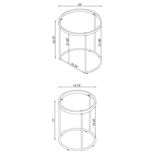 Maylin - 2 Piece Round Glass Top Nesting Table Set - Gold