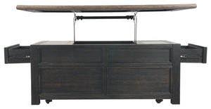 Tyler Creek - Grayish Brown / Black - Lift Top Cocktail Table