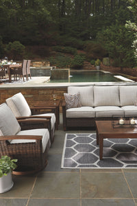 Paradise - Medium Brown - Sofa with Cushion
