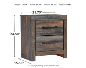 Drystan - Brown / Beige - Two Drawer Night Stand