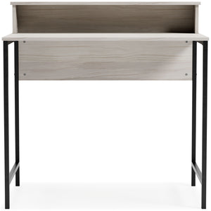 Bayflynn - White / Black - Home Office Desk with Hutch