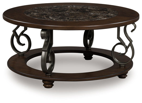 Frallyn - Round Cocktail Table - Dark Brown