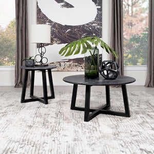 Skylark - Round Marble - Like Smart Top Coffee Table - Black