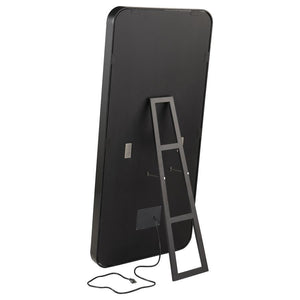 Glendora - Led Standing Mirror With Bluetooth Speaker - Black