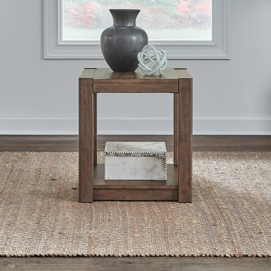 Broadmore - Square Chairside Table - Brown