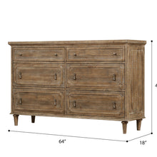 Interlude - 6 Drawers Dresser - Light Brown