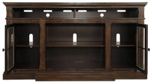 Roddinton - Dark Brown - XL TV Stand w/Fireplace Option