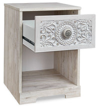 Paxberry - One Drawer Night Stand - Open Cubby - Whitewash