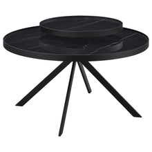 Briggs - Round Marble Printed Glass Top Coffee Table